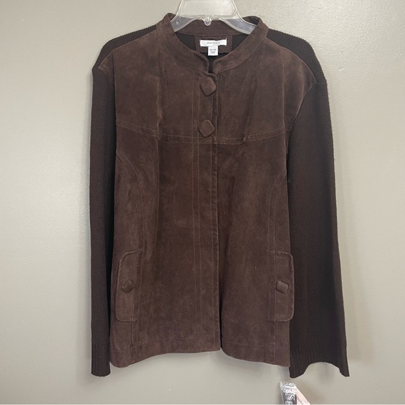 NWT Dressbarn‎ Woman suede jacket sweater sleeves 18/20 plus size - Picture 1 of 14